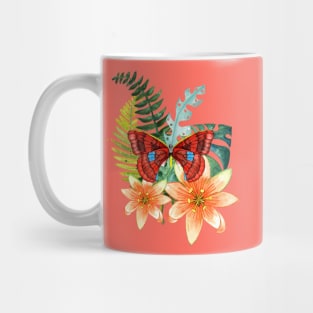 Butterfly with Passionflowers Mug